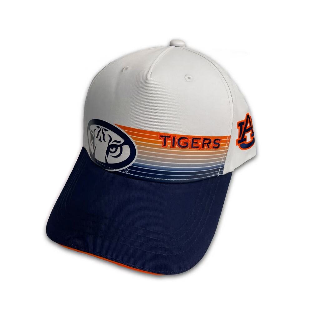 Auburn Tigers U Stripes Snapback Hat Great State Clothing Co. White/Navy/Orange